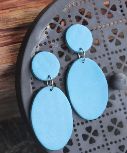 Polymer Clay Blue earrings