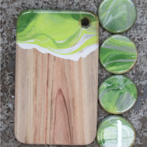 A Resin Serving Board and Coaster workshop
